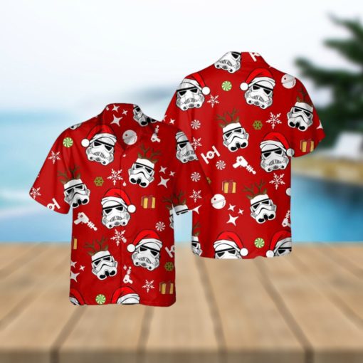 Retro Stormtrooper Santa Hat Reindeer Hawaiian Shirt