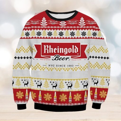 Rheingold Beer Ugly Christmas Sweater, Gift for Christmas Holiday