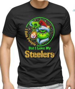 Rhinestone Santa Grinch I hate people but I love my Steelers shirt