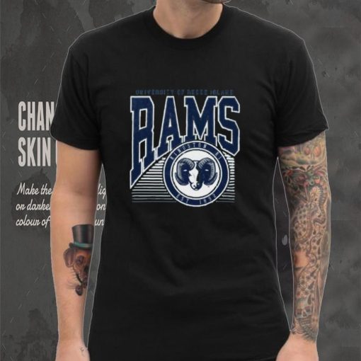 Rhode Island Rams Navy Offset Circle T Shirt