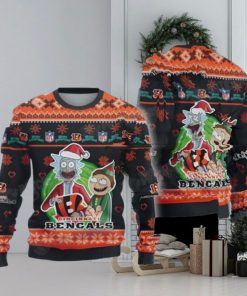 Rick And Morty Nfl Cincinnati Bengals Black Ugly Christmas Sweaters