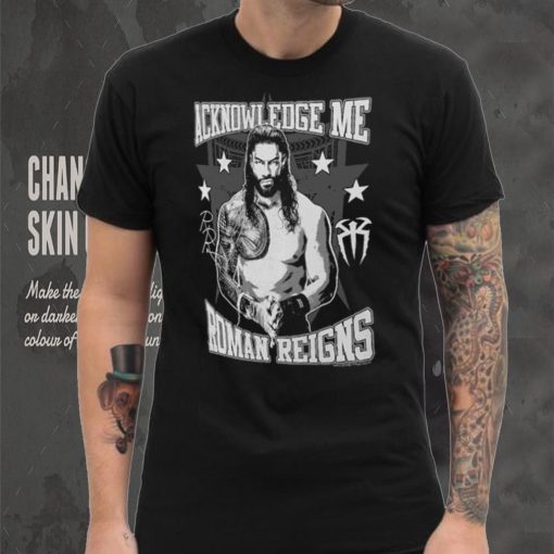 Ripple Junction Black Roman Reigns Acknowledge Me Graphic T Shirt