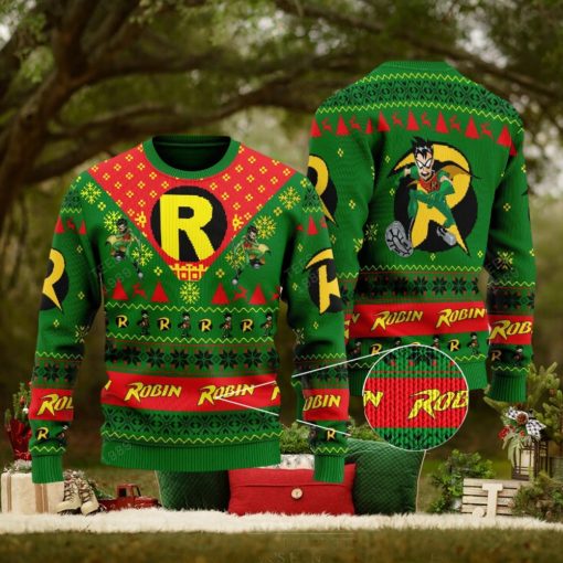 Robin Dc Comics Ugly Xmas Sweater Gift Holidays