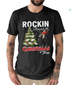 Rockin Around The Christmas Tree Cowboy Santa Horse 2023 T shirt