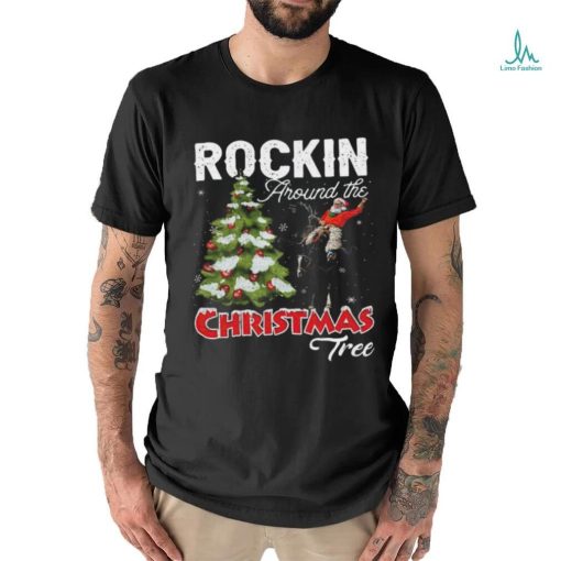 Rockin Around The Christmas Tree Cowboy Santa Horse 2023 T shirt