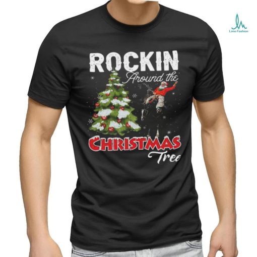 Rockin Around The Christmas Tree Cowboy Santa Horse 2023 T shirt