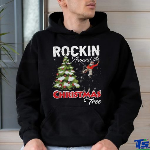 Rockin Around The Christmas Tree Cowboy Santa Horse 2023 T shirt