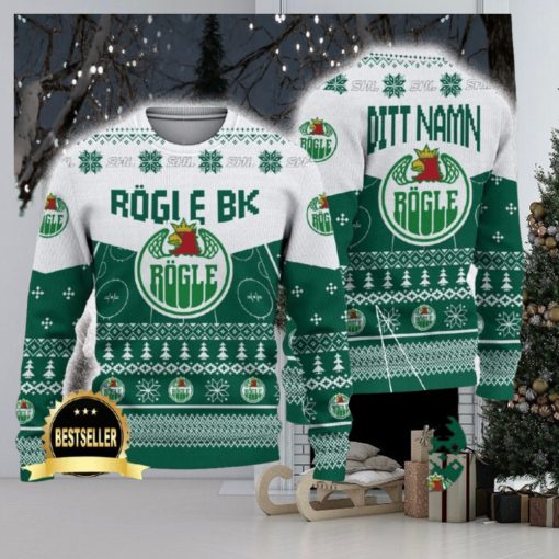 Rogle BK Ugly Christmas Sweater Logo Custom Name Gift Fans