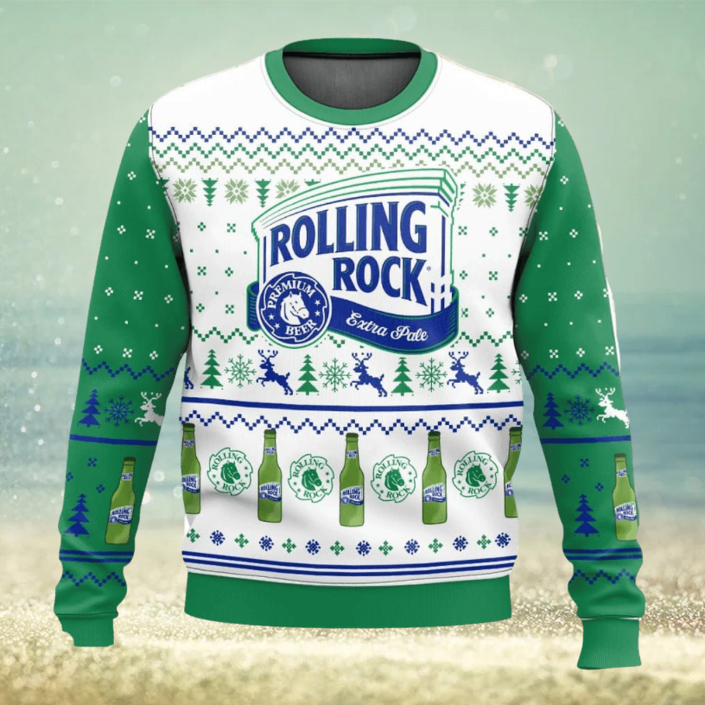 Rolling Rock 3D Sweater Christmas Gift Ugly Christmas Sweater