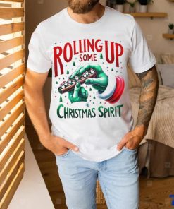 Rolling up some Christmas spirit Grinch hand shirt