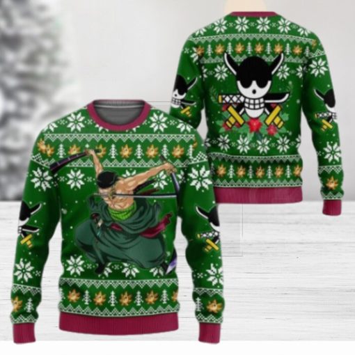 Roronoa Zoro Swords Ugly Christmas Sweater One Piece Anime Xmas Gift