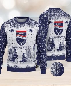 Ross County F.C. SPFL Scottish Snow Fall Pine Ugly sweater