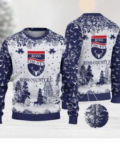 Ross County F.C. SPFL Scottish Snow Fall Pine Ugly sweater