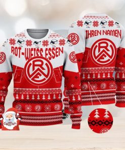 Rot Weiss Essen 3D Ugly Christmas Sweater Christmas Holiday Gift Custom Name For Men And Women