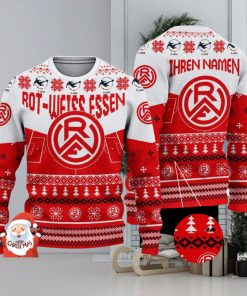 Rot Weiss Essen 3D Ugly Christmas Sweater Christmas Holiday Gift Custom Name For Men And Women