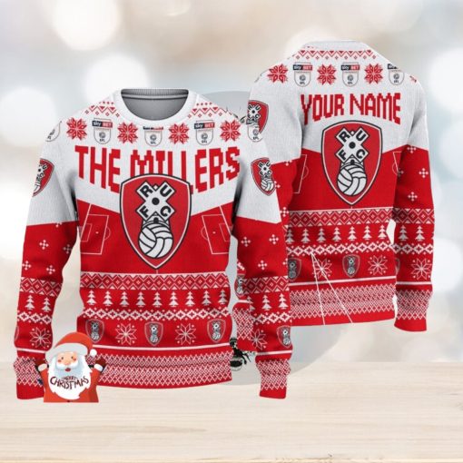 Rotherham United 3D Ugly Christmas Sweater Christmas Holiday Gift Custom Name For Men And Women