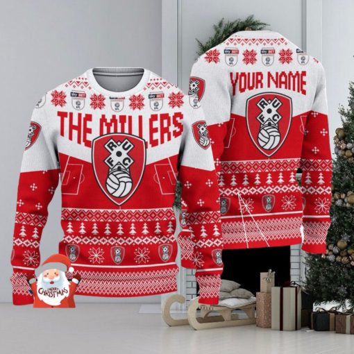 Rotherham United 3D Ugly Christmas Sweater Christmas Holiday Gift Custom Name For Men And Women