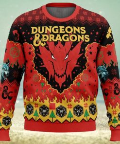 Ruby Dragon Dungeons and Dragons Ugly Christmas Sweater