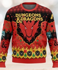 Ruby Dragon Dungeons and Dragons Ugly Christmas Sweater