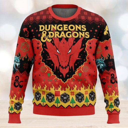 Ruby Dragon Dungeons and Dragons Ugly Christmas Sweater