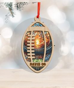 Rugby Ball Personalized Christmas Ornament