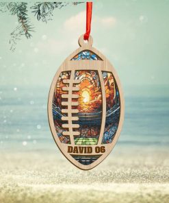 Rugby Ball Personalized Christmas Ornament