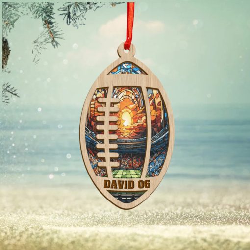 Rugby Ball Personalized Christmas Ornament