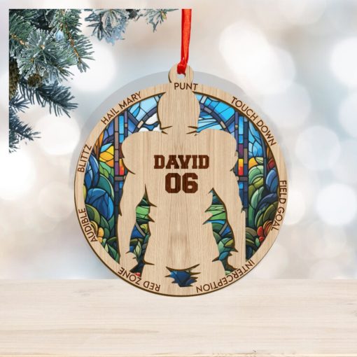 Rugby Player Personalized Christmas Ornament