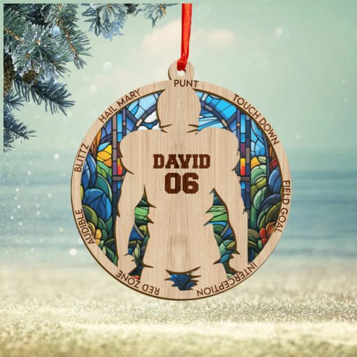 Rugby Player Personalized Christmas Ornament