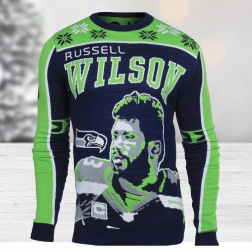 Russell Wilson 3 Seattle Seahawks Ugly Christmas Sweaters