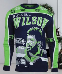 Russell Wilson 3 Seattle Seahawks Ugly Christmas Sweaters