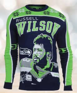 Russell Wilson 3 Seattle Seahawks Ugly Christmas Sweaters