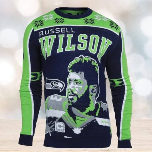 Russell Wilson 3 Seattle Seahawks Ugly Christmas Sweaters