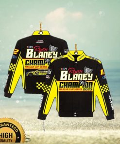 Ryan Blaney JH Design 2023 NASCAR Cup Series Champion Menards Twill Driver Uniform Full Snap Jacket Christmas Ornament