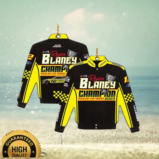 Ryan Blaney JH Design 2023 NASCAR Cup Series Champion Menards Twill Driver Uniform Full Snap Jacket Christmas Ornament