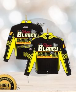 Ryan Blaney JH Design 2023 NASCAR Cup Series Champion Menards Twill Driver Uniform Full Snap Jacket Christmas Ornament