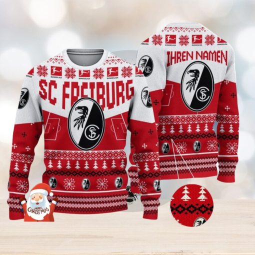 SC Freiburg 3D Ugly Christmas Sweater Christmas Holiday Gift Custom Name For Men And Women