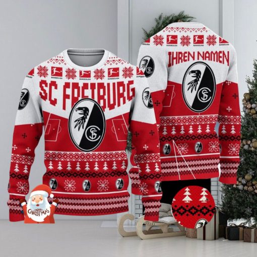 SC Freiburg 3D Ugly Christmas Sweater Christmas Holiday Gift Custom Name For Men And Women