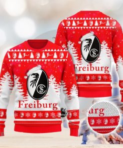 SC Freiburg Logo Wearing Santa Hat 3D Ugly Christmas Sweater Christmas Gift Men And Women 2023 Sweater