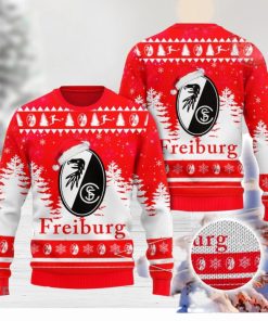 SC Freiburg Logo Wearing Santa Hat 3D Ugly Christmas Sweater Christmas Gift Men And Women 2023 Sweater