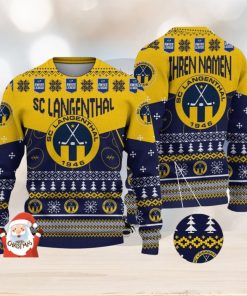 SC Langenthal 3D Ugly Christmas Sweater Christmas Holiday Gift Custom Name For Men And Women