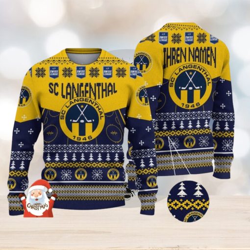 SC Langenthal 3D Ugly Christmas Sweater Christmas Holiday Gift Custom Name For Men And Women