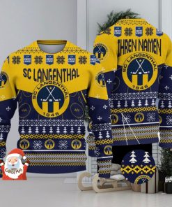 SC Langenthal 3D Ugly Christmas Sweater Christmas Holiday Gift Custom Name For Men And Women