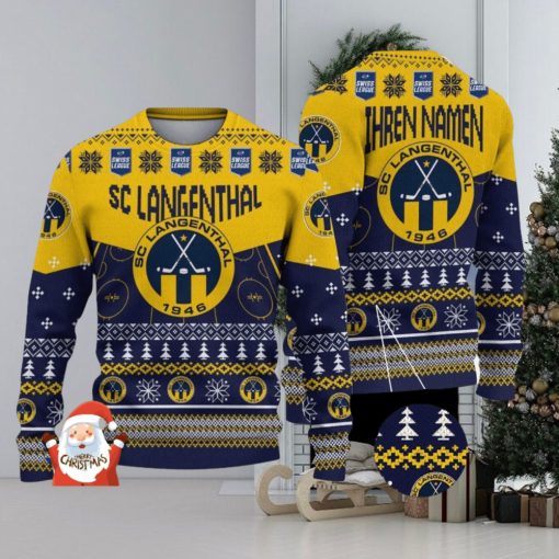 SC Langenthal 3D Ugly Christmas Sweater Christmas Holiday Gift Custom Name For Men And Women