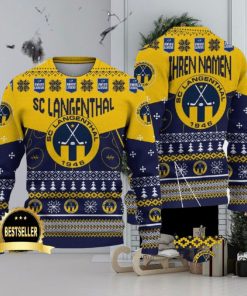 SC Langenthal Ugly Christmas Sweater Logo Custom Name Gift Fans