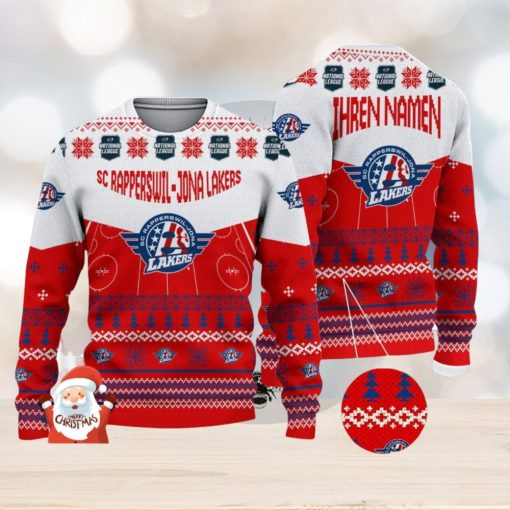 SC Rapperswil Jona Lakers 3D Ugly Christmas Sweater Christmas Holiday Gift Custom Name For Men And Women