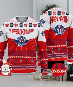 SC Rapperswil Jona Lakers 3D Ugly Christmas Sweater Christmas Holiday Gift Custom Name For Men And Women