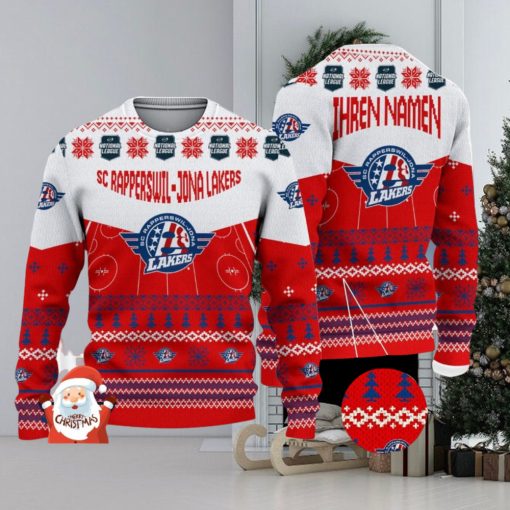 SC Rapperswil Jona Lakers 3D Ugly Christmas Sweater Christmas Holiday Gift Custom Name For Men And Women