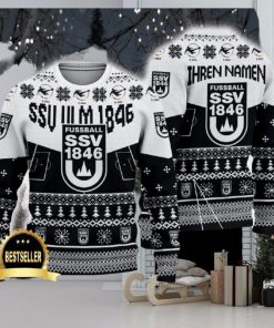 SSV Ulm 1846 Ugly Christmas Sweater Logo Custom Name Gift Fans