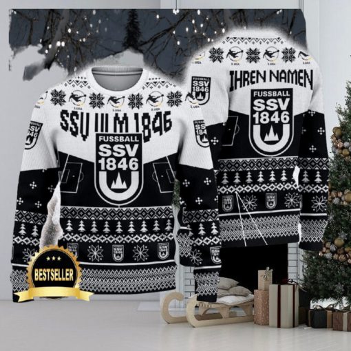 SSV Ulm 1846 Ugly Christmas Sweater Logo Custom Name Gift Fans